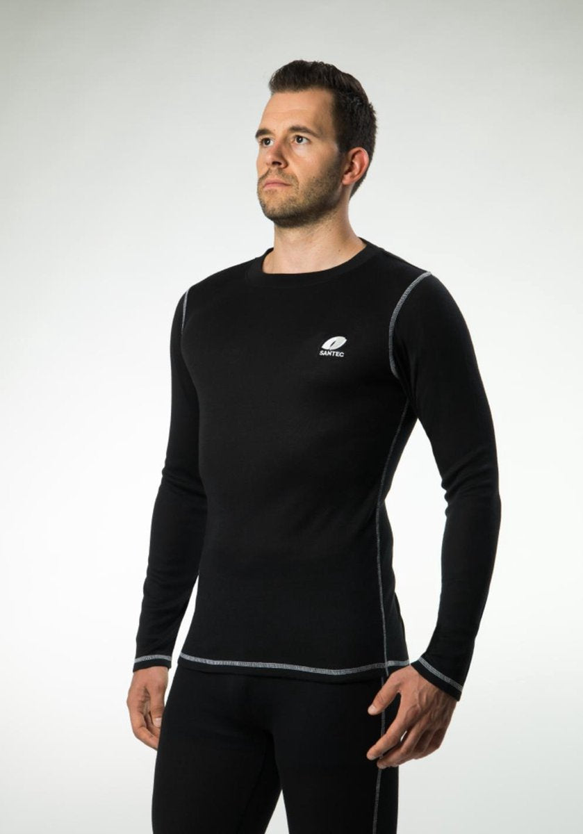 Ondergoed Santec Heren Thermo Shirt Lm Poly. Interlock  M Diep Zwart