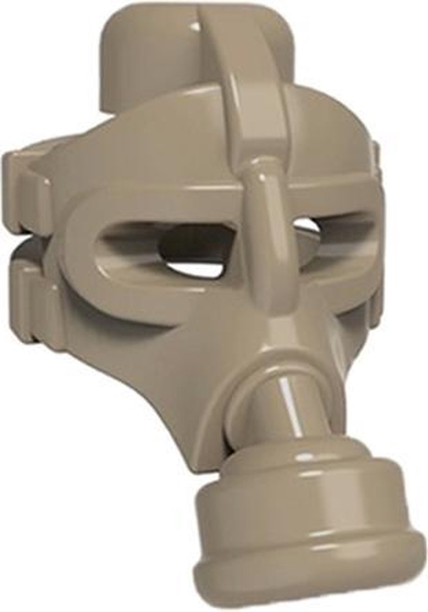 W33 - Gasmaskers - beige - 10 stuks - WW2 Bouwstenen - Lego fit - WW2 - Soldaten - Militair - Tank - Army - Bouwstenen - Wapens - Geweren - Brick - Tweede Wereld Oorlog - Mini-figures - Leger - Duits - Navy Seals
