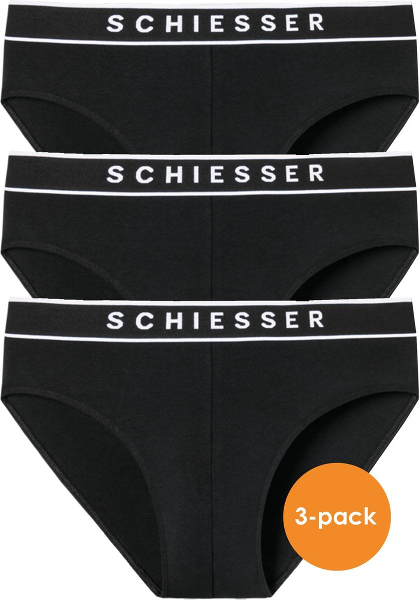 SCHIESSER 95/5 rio slips (3-pack) - zwart -  Maat: XL