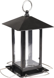 Voedersilo zaden kimi metaal zwart 14x14x22 cm Flamingo
