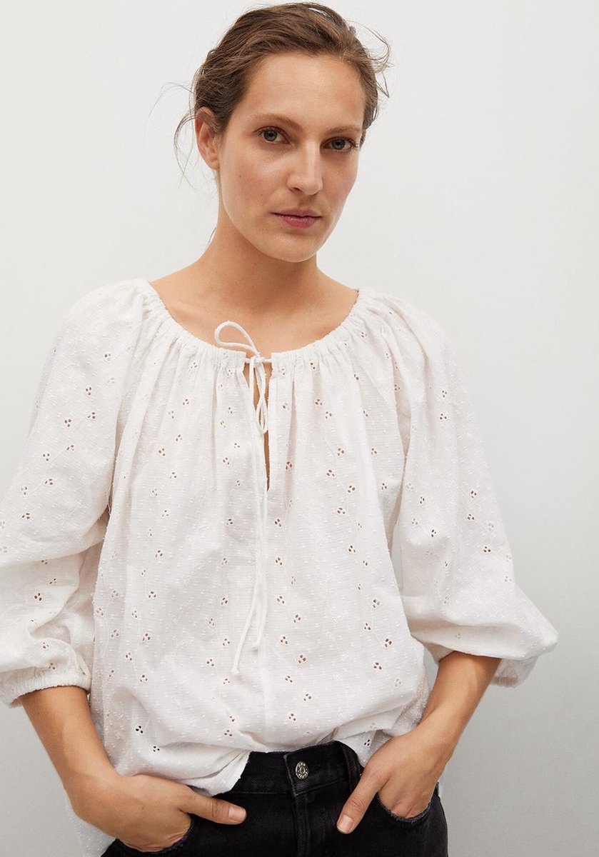 Katoenen Blouse Met Opengewerkte Details 87027128 05