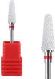 DW4Trading® Keramische pedicure manicure rechte kegel frees nagel fijne korrel (rood)