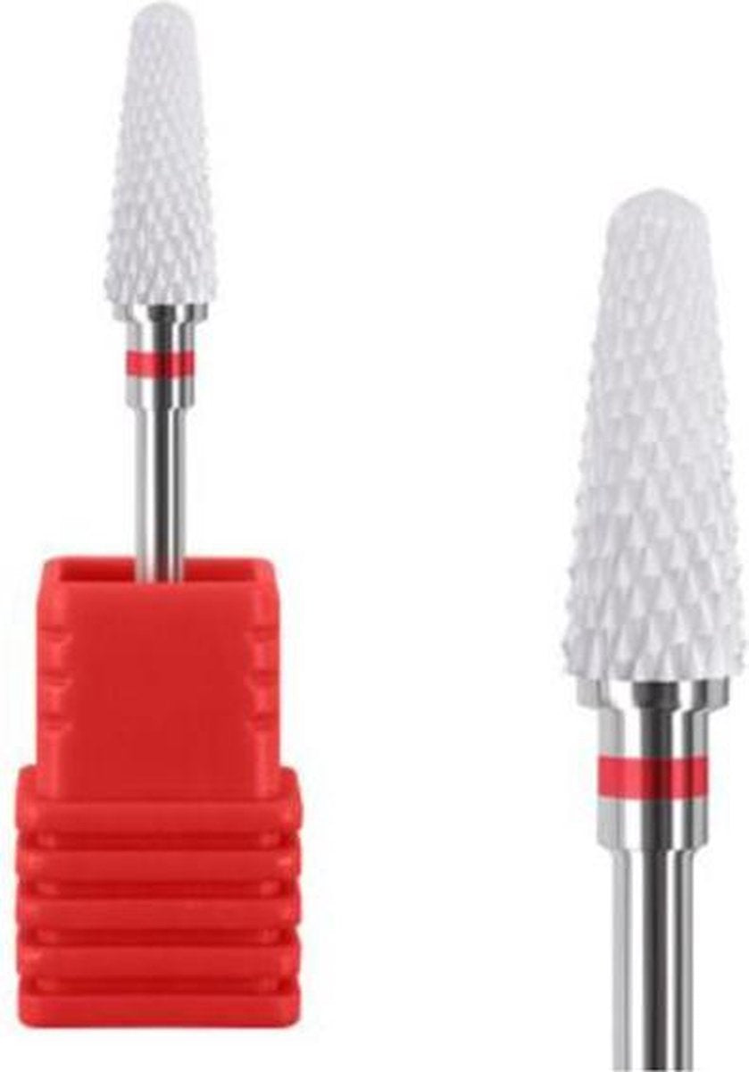 DW4Trading® Keramische pedicure manicure rechte kegel frees nagel fijne korrel (rood)