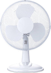 Ventilator - Aigi Lyno - 40W - Tafelventilator - Staand - Rond - Mat Wit - Kunststof - BSE