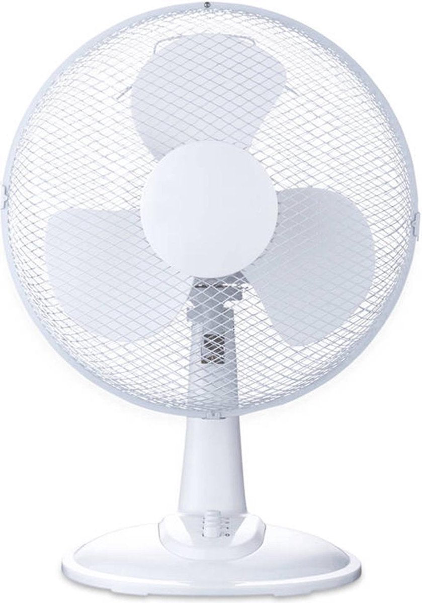 Ventilator - Aigi Lyno - 40W - Tafelventilator - Staand - Rond - Mat Wit - Kunststof - BSE