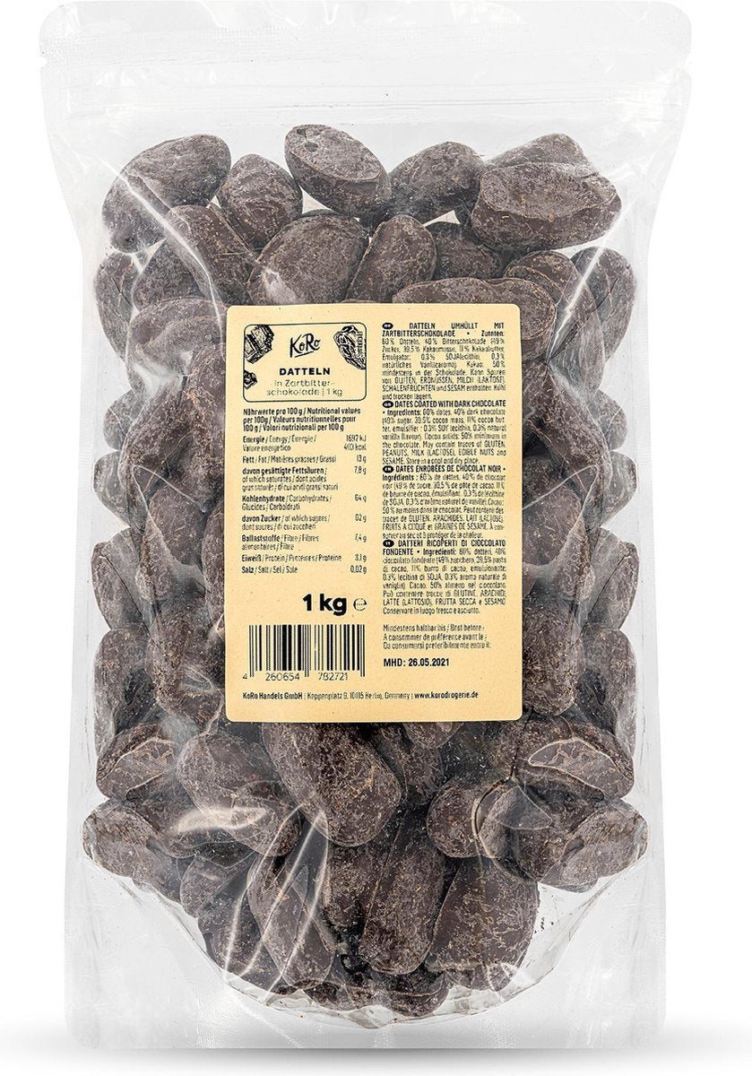 KoRo | Dadels in donkere chocolade | 1 kg