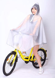 WiseGoods Regenponcho Fiets - Fietsponcho - Scootmobiel Poncho - Regenjas - Waterdicht - Winddicht - One Size - Wit Transparant