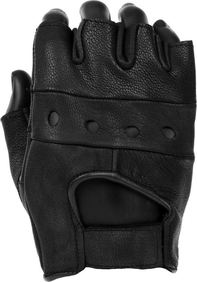 Fostex - Lederen handschoenen - zonder vingers - Zwart - XXL