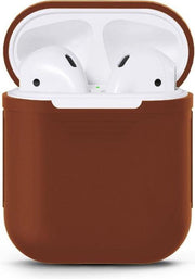 AirPods Hoesje - Siliconen Bescherm Case Hoesje - Bruin - Smartphonica
