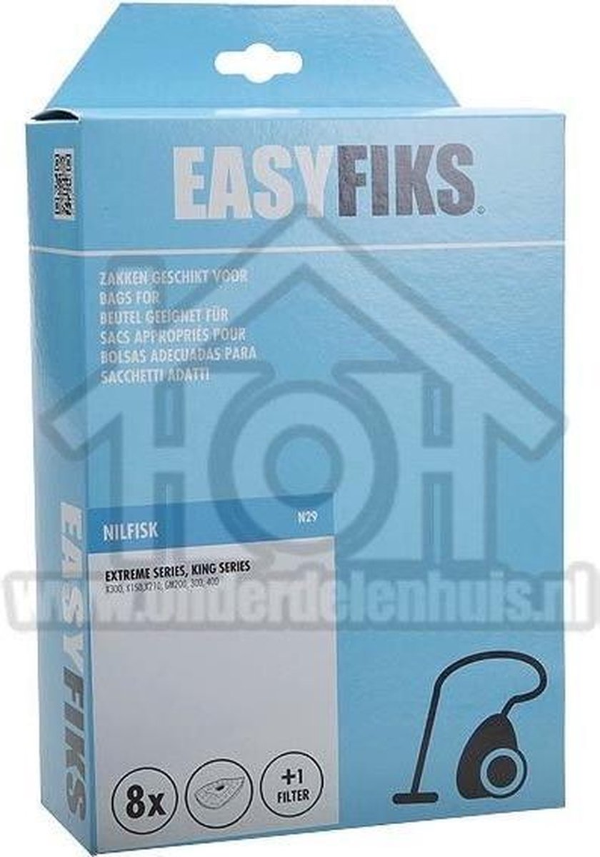 Easyfiks Stofzuigerzak King Micro Fleece 8 stuks Nw Stijl Extreme X110