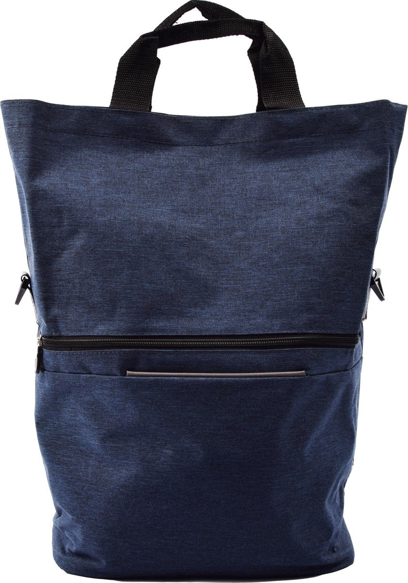 Enkele fietstas 18 Litre - fietstas schoudertas - schoudertas fietstas - Fietstas enkel 18 Litre - Fietstas enkel -Boodschappentas met Canvas Handvatten Blauw - Fietstas spatwaterdicht met inhoud van 18 Liter - Met schouderband inhoud van 18 Liter