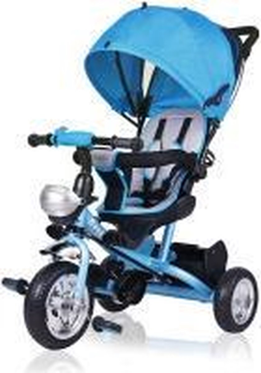 Deuba kinderfiets/driewieler - Blauw- Duwstang