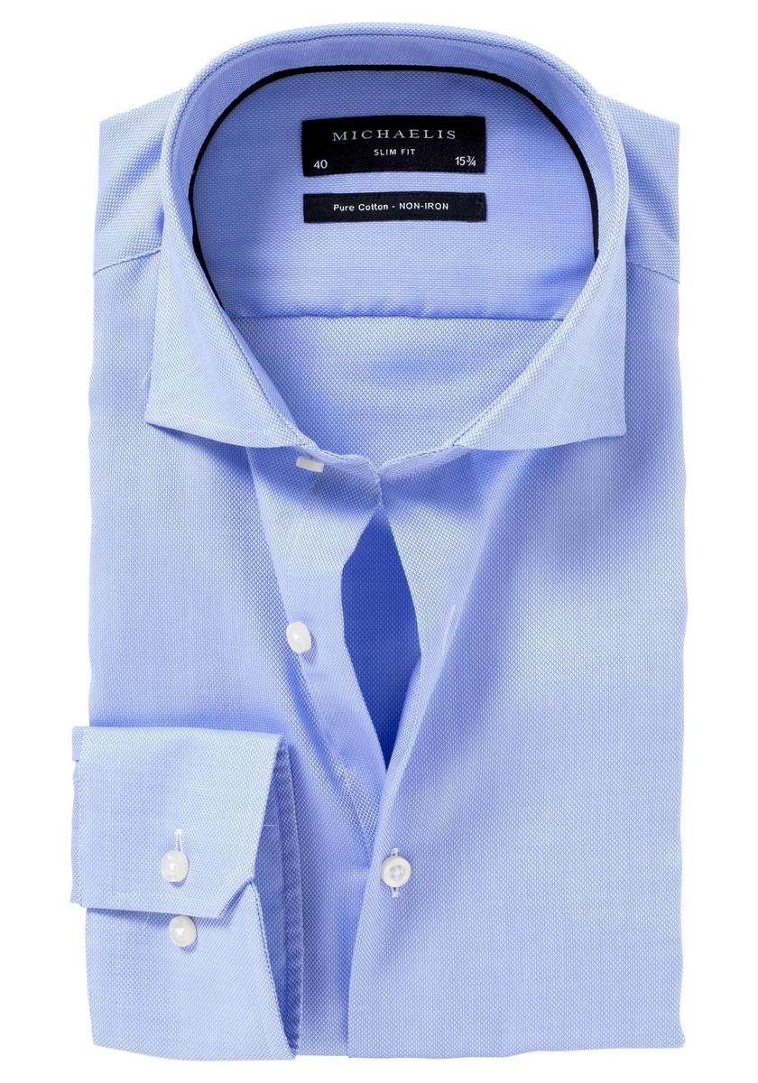 Michaelis Heren Overhemd Blauw Royal Oxford - 38