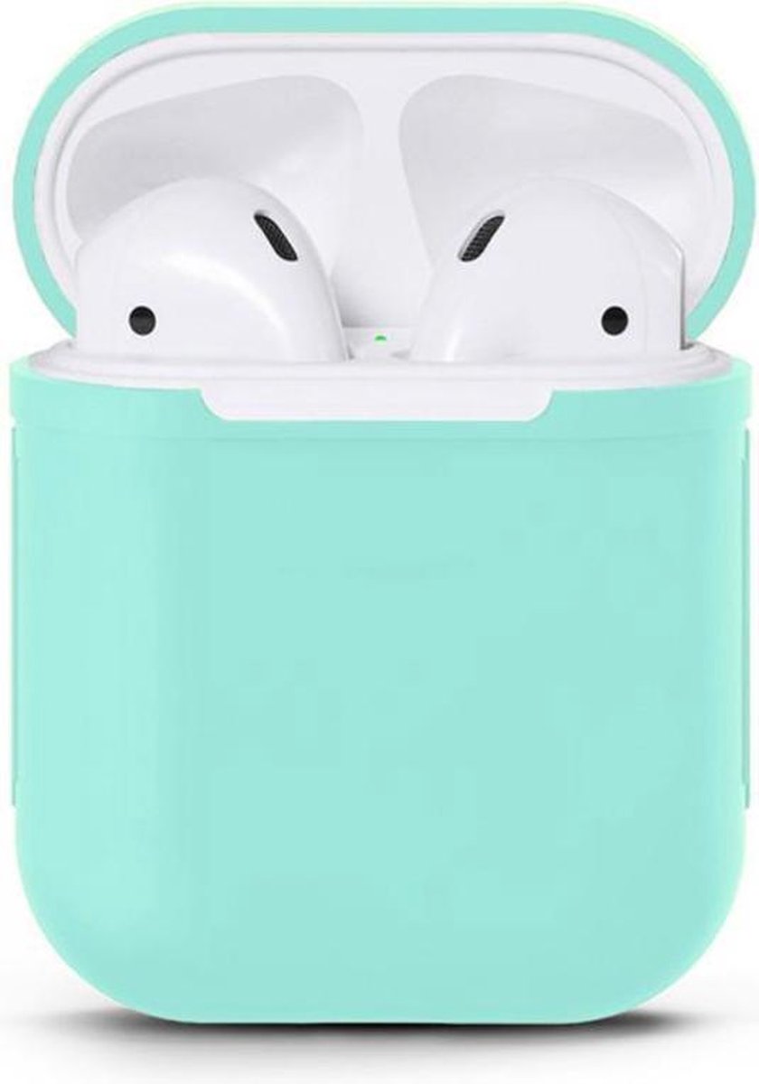 Gadgetpoint | Airpods Hoesje Siliconen Case - Airpod hoesje geschikt voor Apple AirPods 1 en Airpods 2 | Mintgroen
