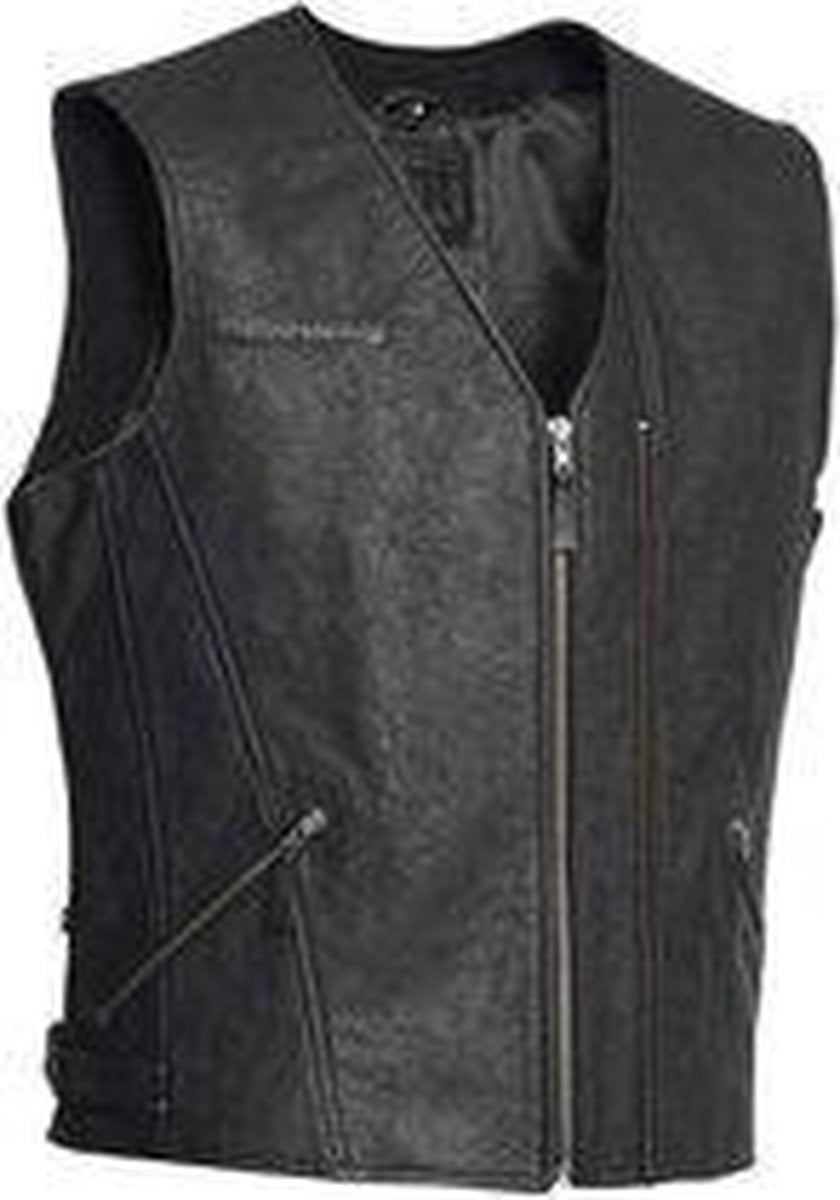 Halvarssons leren vest Cut zwart L