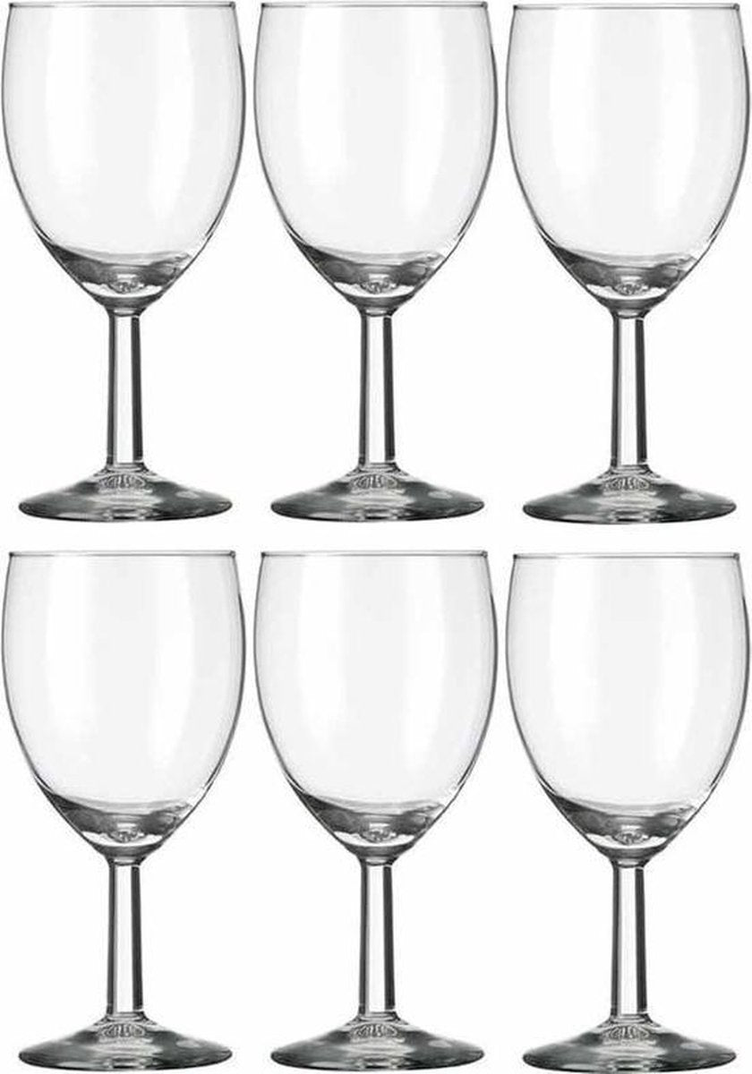 6x Wijnglazen voor rode wijn 290 ml Gilde - 29 cl - Rode wijn glazen - Wijn drinken - Wijnglazen van glas