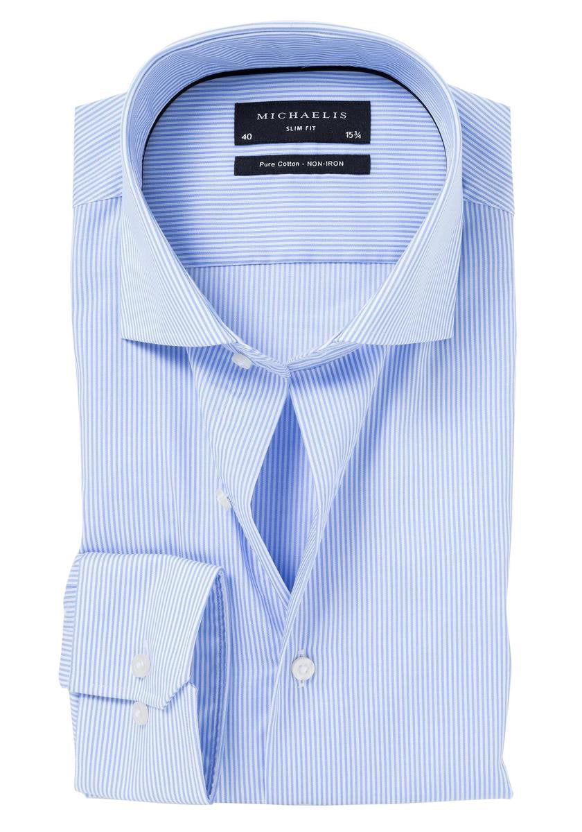 Michaelis Heren Overhemd Pinstripe blauw - 37