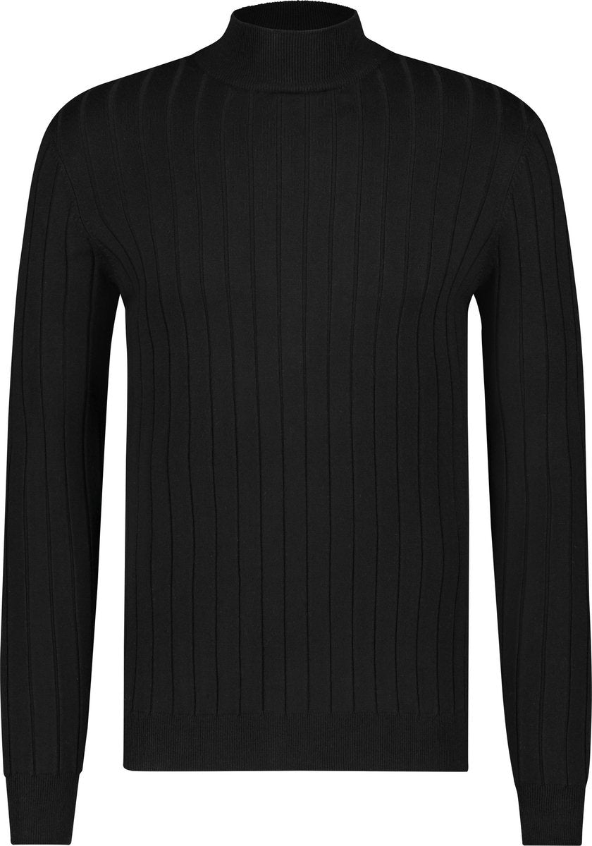 Purewhite Knitted Mockneck Sweater - Black - Regular fit