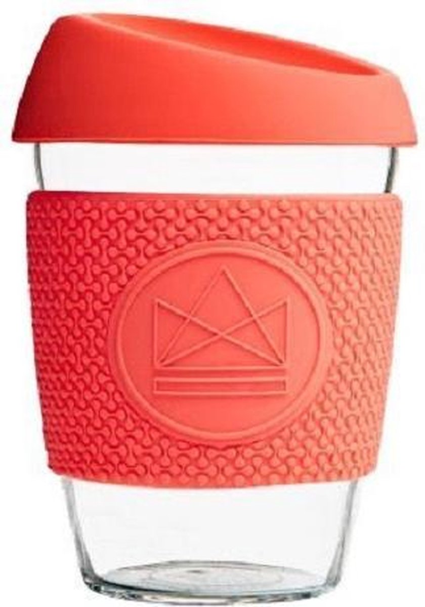 Neon Kactus Koffieglas 340 Ml Glas/siliconen Koraal
