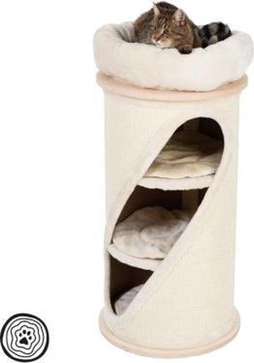 Krabton "Simone" XL Creme (93*46) - Krabpaal - krabton voor katten - krabton voor volwassen katten - krabtonnen voor katten - krabtonnen - krabtonnen voor volwassenkat