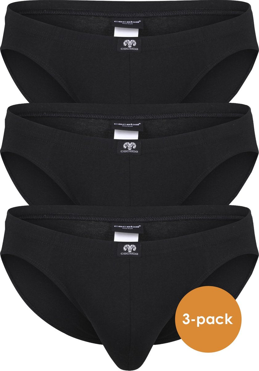 Ceceba heren slips buikmodel (3-pack) - zwart -  Maat: XXL