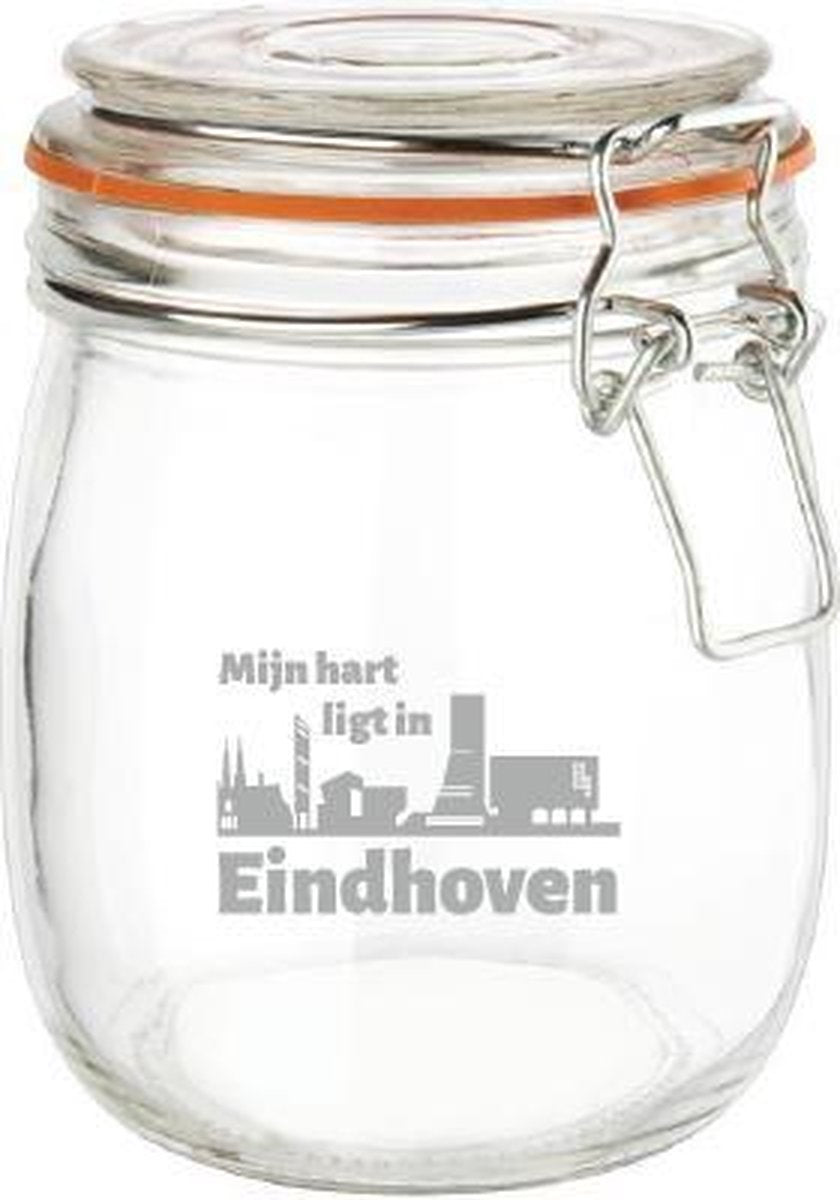 Gegraveerde Weckpot 0.75 ltr. Eindhoven