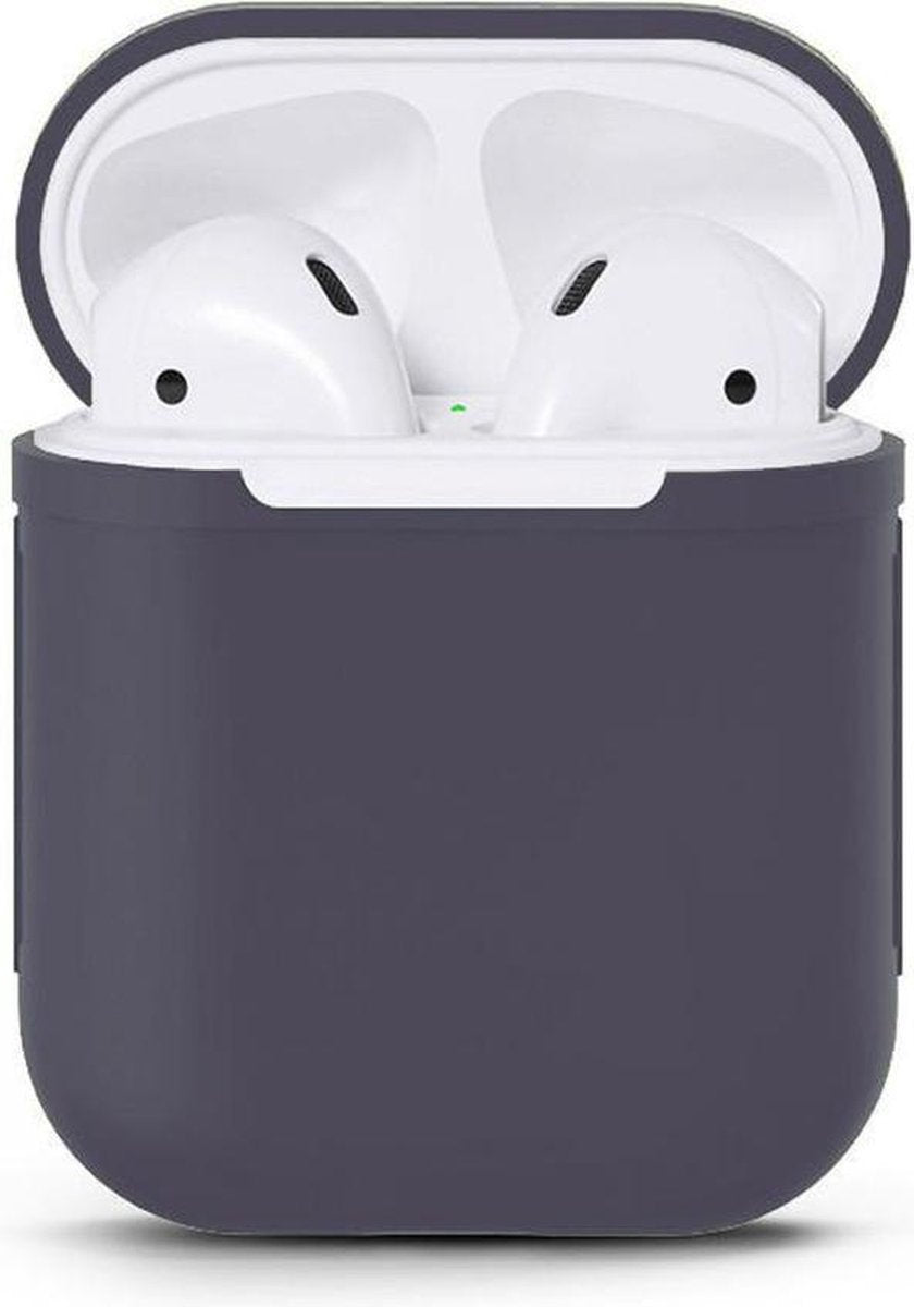 AirPods Hoesje - Siliconen Bescherm Case Hoesje - Donker Blauw - Smartphonica