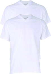 Gotzburg heren T-shirts regular fit V-hals (2-pack) - wit -  Maat: XXL