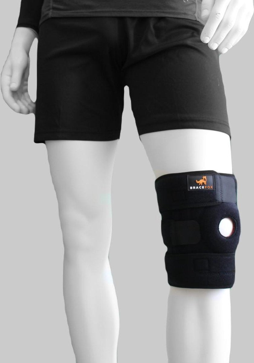 Kniebrace | Bracefox™ - Zwart - Universele maat
