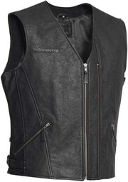 Halvarssons leren vest Cut zwart 3XL