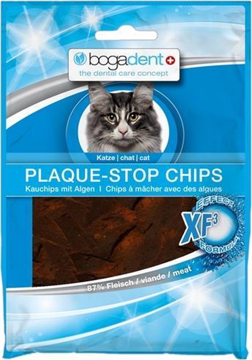 Bogadent plak-stop chips kat - 50 gr - 1 stuks