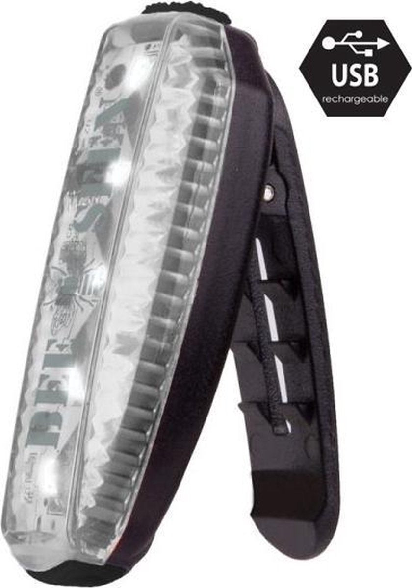 led clip light USB - WHITE - led armband usb - veiligheid - multi use light - honden lampje - fietsverlichting - lampje op je veters - tas lampje - bee seen