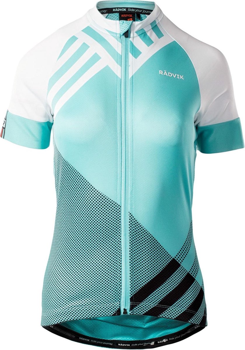 Radvik Fietsshirt - Maat L  - Vrouwen - lichtblauw/wit/donkergrijs