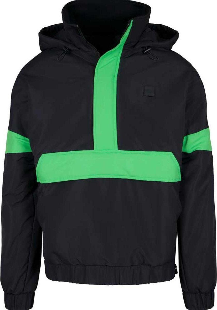 Urban Classics Pullover Jas -XL- 3-Tone Neon Mix Zwart/Groen
