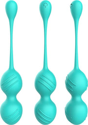 Vibrerend Ei Vaginale Balletjes – Luxe Dubbele Vibratie Ei  Sexspeeltjes voor Vrouwen 19 cm – Turquoise