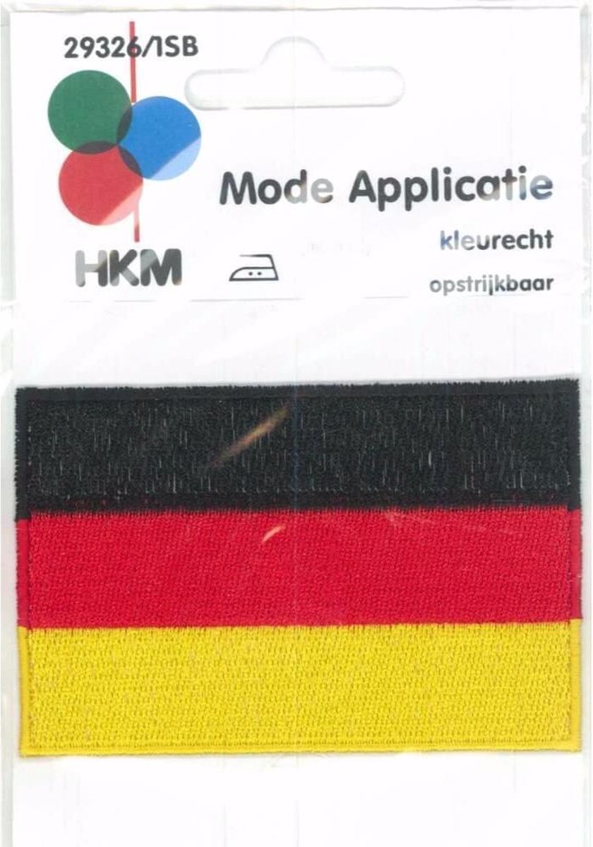 HKM APPLICATIE VLAG DUITSLAND OPSTRIJKBAAR - 5 STUKS. 9 X 6 CM.