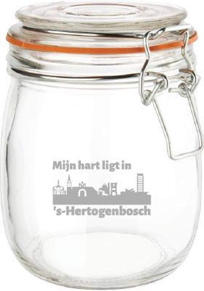 Gegraveerde Weckpot 0.75 ltr. Den Bosch