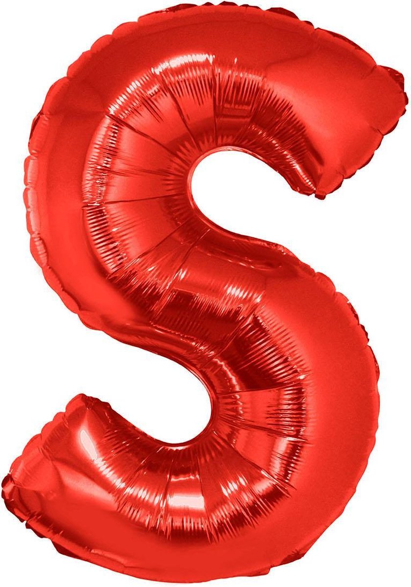 Grote folie ballon letter S Rood