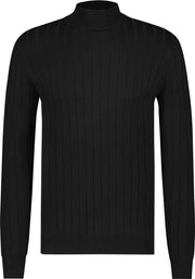 Purewhite Knitted Mockneck Sweater - Black - Regular fit