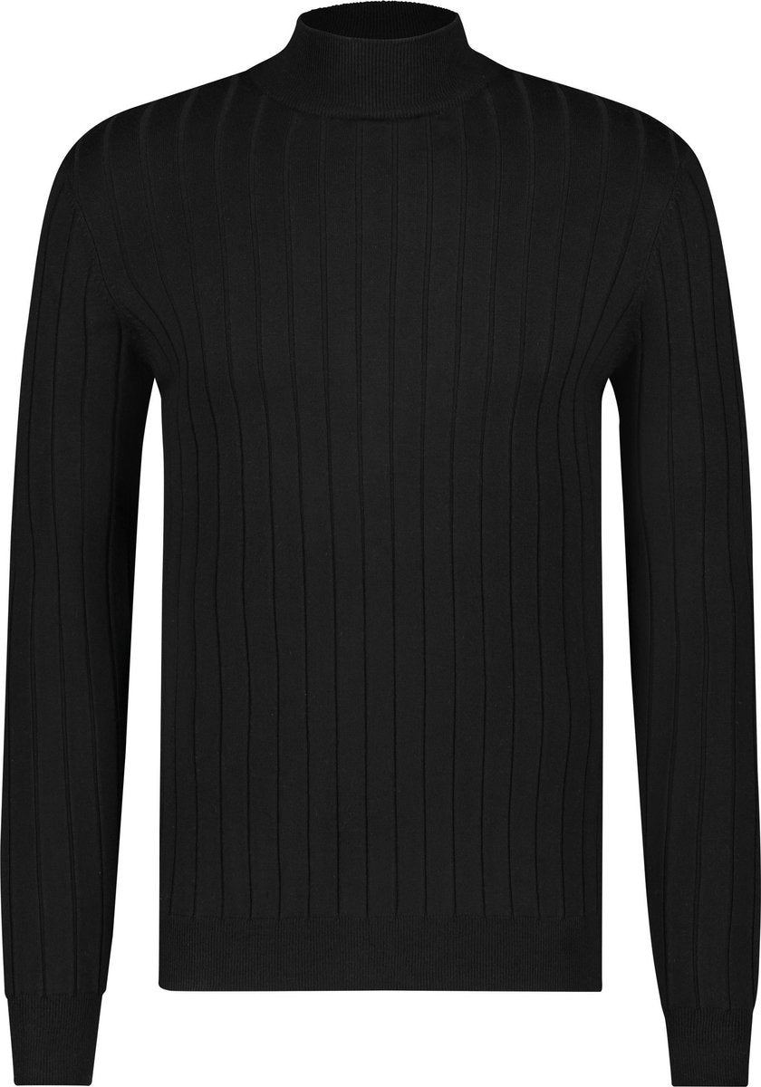 Purewhite Knitted Mockneck Sweater - Black - Regular fit