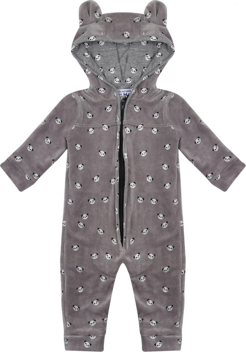 Claesen's bay onesie velvet jongen Panda maat 68-74