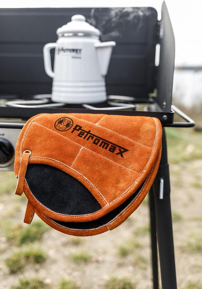 Petromax Aramid Pro insteek pannenlappen rond - 2 stuks - materiaal suede