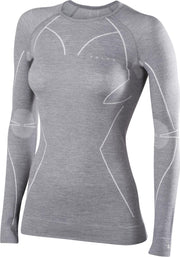 FALKE Wool Tech LS Shirt Comfort Dames 33211 - Grijs 3757 grey-heather Dames - M