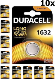 10 Stuks (10 Blister a 1St) Duracell CR1632 125mAh 3V Lithium Knoopcel Batterij