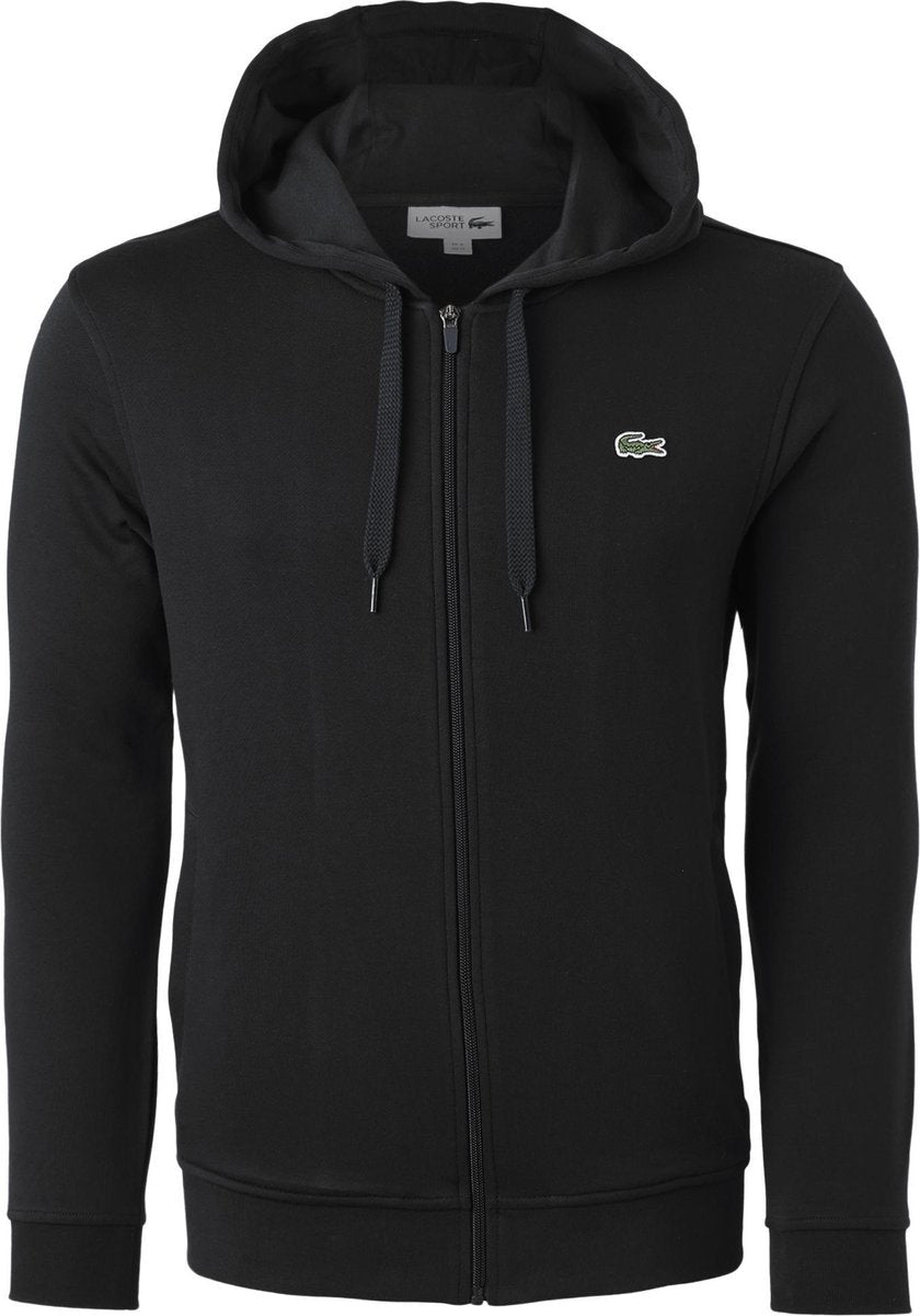 Lacoste heren hoodie sweatvest - met rits - zwart -  Maat: 3XL