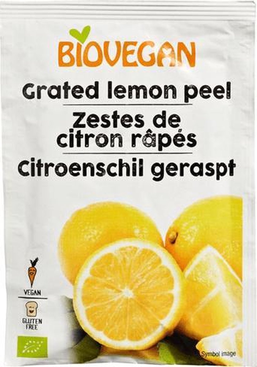 Citroenschillen geraspt Biovegan - Zakje 9 gram - Biologisch