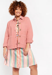 Jas met grote knopen - Roze