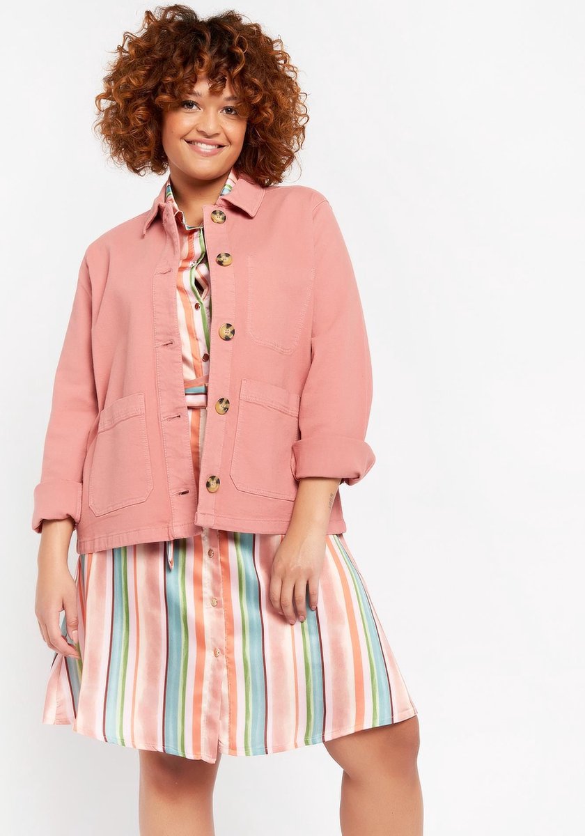 Jas met grote knopen - Roze