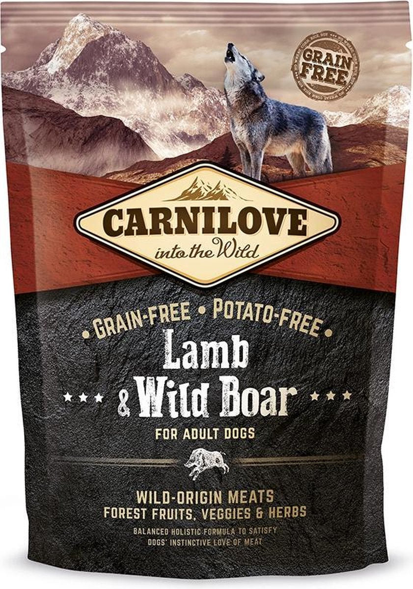 Carnilove Adult granenvrij hondenvoer Lam & Wild zwijn 1