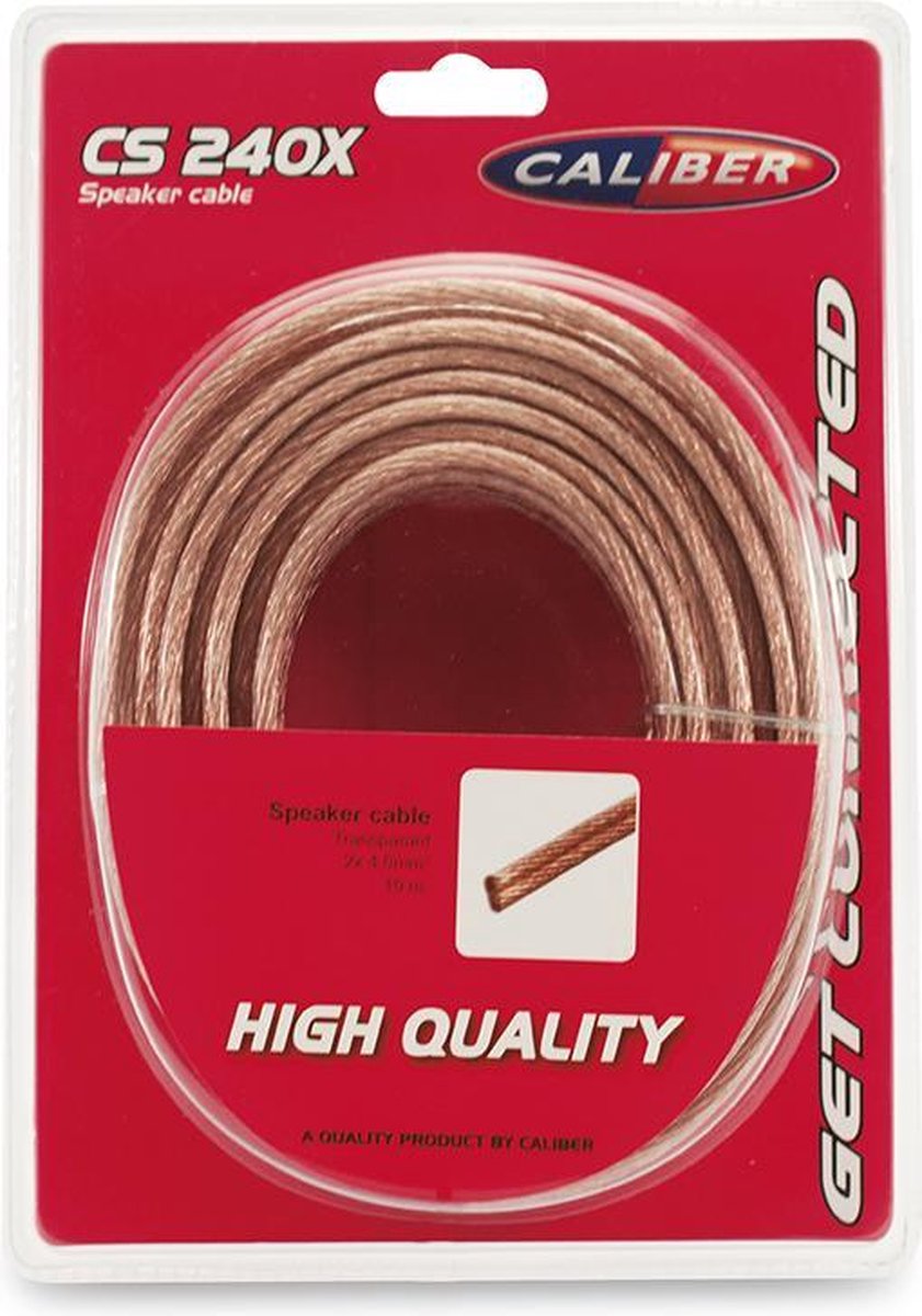 Caliber Speakerkabel | CS240X | 2x4MM | 10m | Transparant